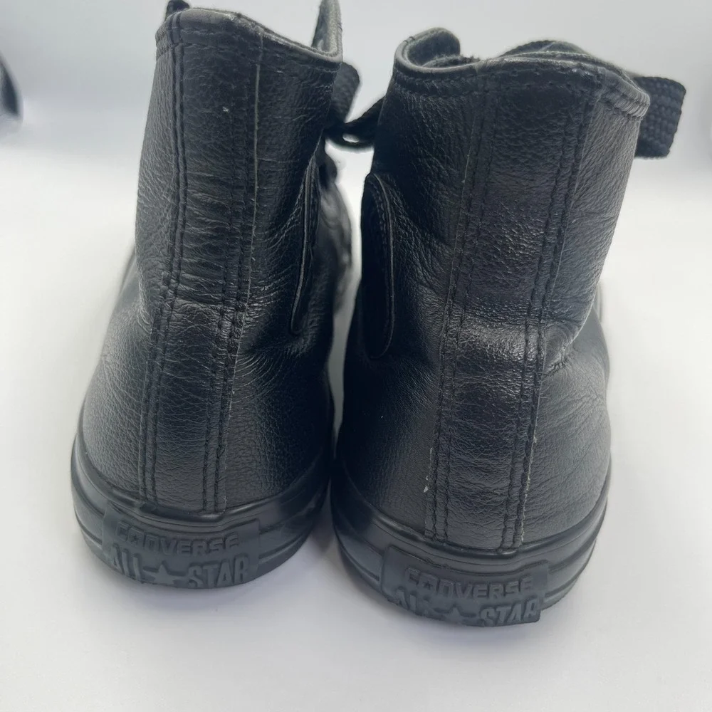 Converse Chuck Taylor All Star Sneakers Unisex M6/W8 Black Leather Skate Shoes - Picture 6 of 11